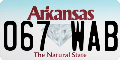 AR license plate 067WAB