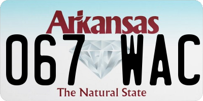 AR license plate 067WAC