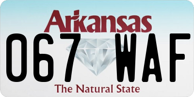 AR license plate 067WAF