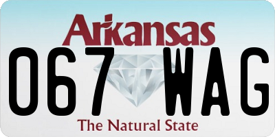 AR license plate 067WAG