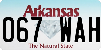 AR license plate 067WAH