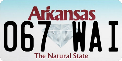 AR license plate 067WAI
