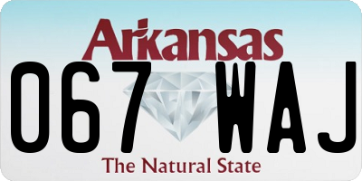 AR license plate 067WAJ