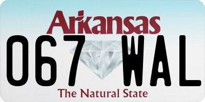 AR license plate 067WAL
