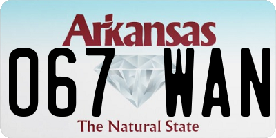 AR license plate 067WAN