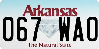 AR license plate 067WAO