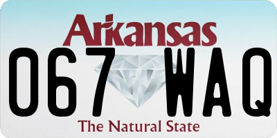 AR license plate 067WAQ