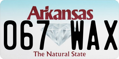 AR license plate 067WAX