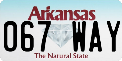 AR license plate 067WAY