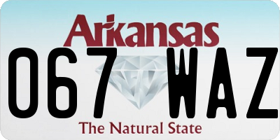 AR license plate 067WAZ