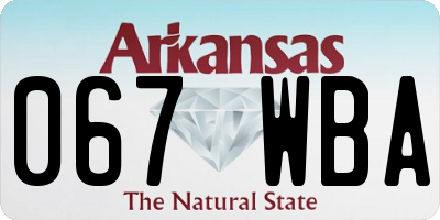 AR license plate 067WBA