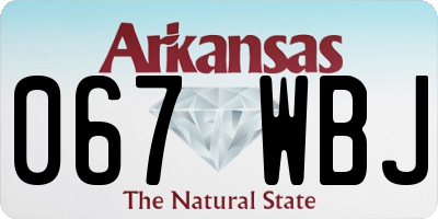 AR license plate 067WBJ