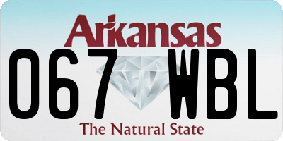 AR license plate 067WBL