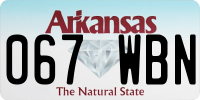 AR license plate 067WBN