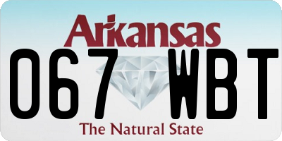 AR license plate 067WBT