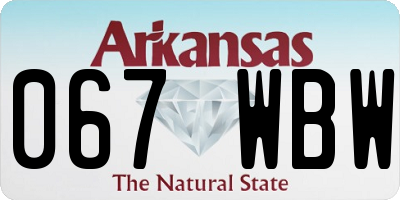 AR license plate 067WBW