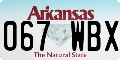 AR license plate 067WBX