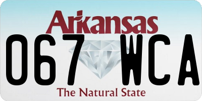 AR license plate 067WCA