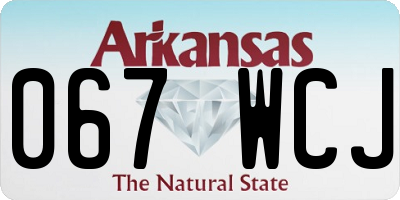 AR license plate 067WCJ