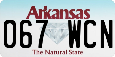 AR license plate 067WCN