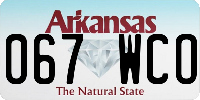 AR license plate 067WCO