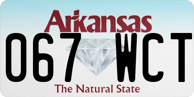 AR license plate 067WCT