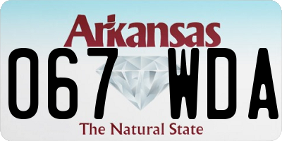AR license plate 067WDA