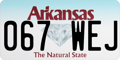 AR license plate 067WEJ