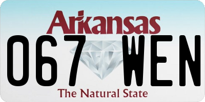 AR license plate 067WEN