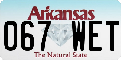 AR license plate 067WET