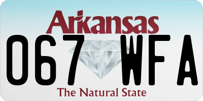 AR license plate 067WFA