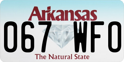 AR license plate 067WFO