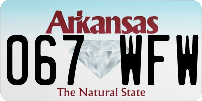 AR license plate 067WFW