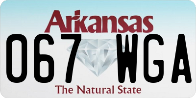 AR license plate 067WGA