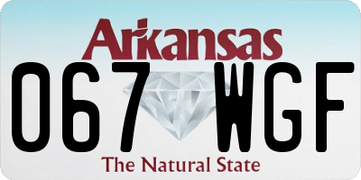 AR license plate 067WGF