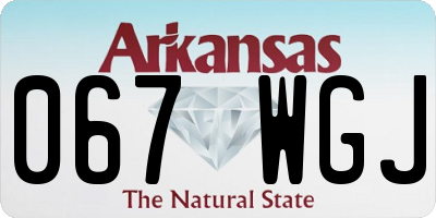 AR license plate 067WGJ