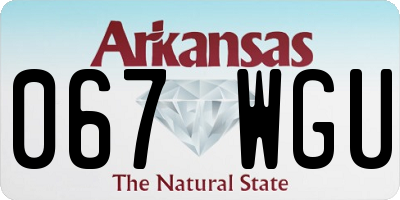 AR license plate 067WGU