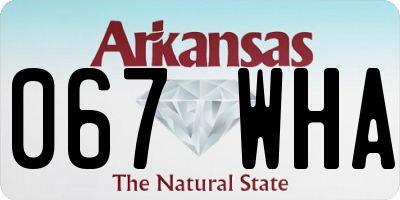 AR license plate 067WHA