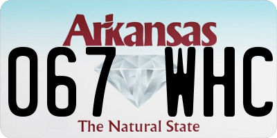 AR license plate 067WHC
