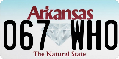 AR license plate 067WHO