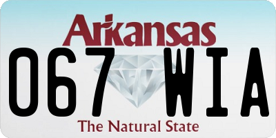 AR license plate 067WIA