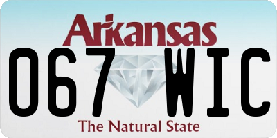 AR license plate 067WIC