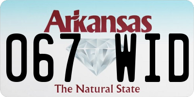 AR license plate 067WID