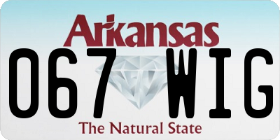 AR license plate 067WIG