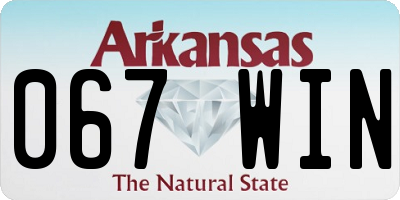 AR license plate 067WIN