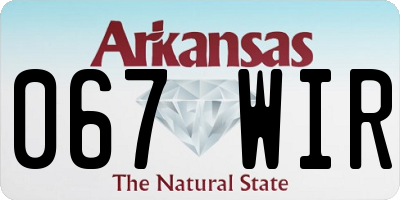 AR license plate 067WIR