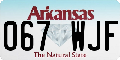 AR license plate 067WJF