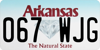AR license plate 067WJG