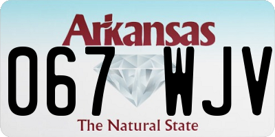 AR license plate 067WJV