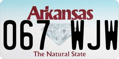 AR license plate 067WJW